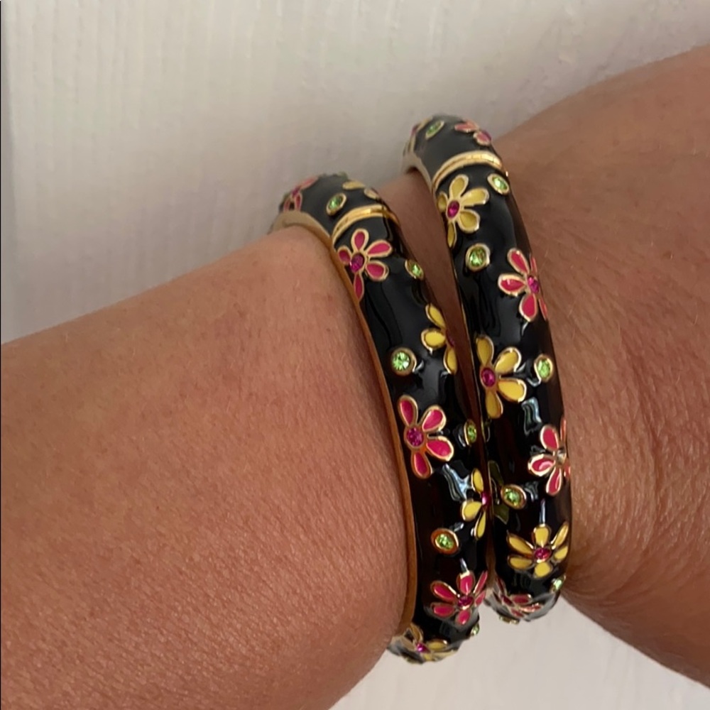 Betsey Johnson flowered, colorful bracelets